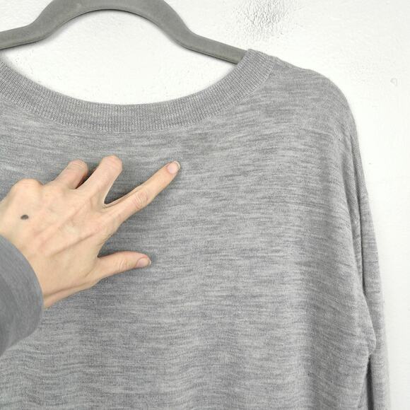 James Perse 100% Cashmere Pullover Sweater Womens XS 0 Light Gray Heather FLAWS - Picture 3 of 10